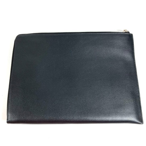 FENDI 8M0370 L-shaped zipper pouch with studs and a flat clutch logo. Leather... - Picture 7 of 12